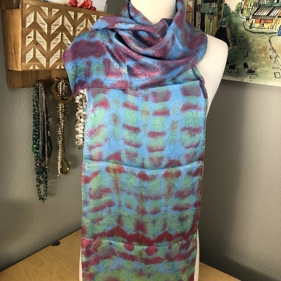 Gorgeous Tie Dye Silk Scarf - Picture 1 of 5